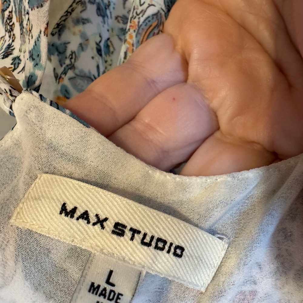 Max Studio Sleeveless Top w/Fun Tropical Palm Tree Design  LARGE    #Y - Picture 11 of 11